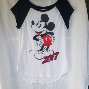 Disney Black and White Mickey Mouse Short Sleeve Tee